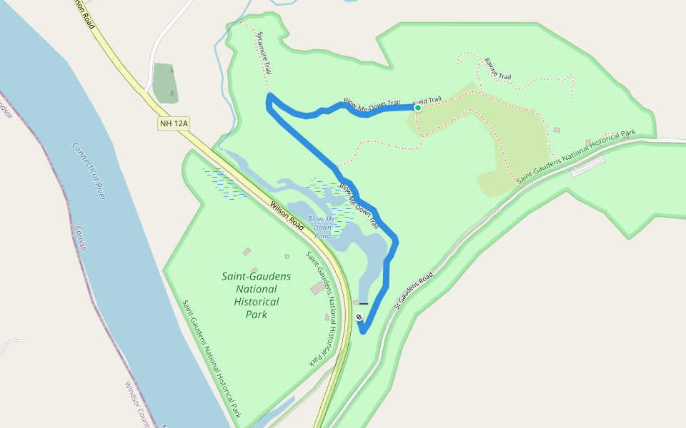 Blow-Me-Down Trail walking route map in Cornish