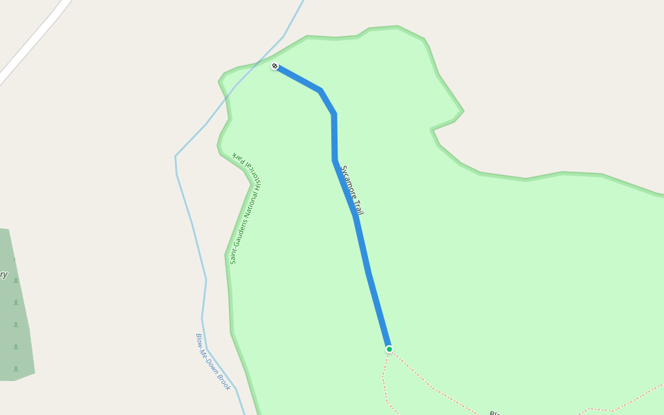 Sycamore Trail walking route map in Cornish