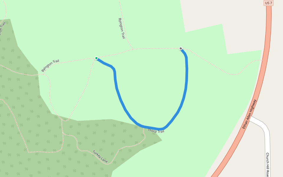 Thorp Trail walking route map in Charlotte