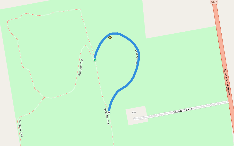 Varney Trail walking route map in Charlotte