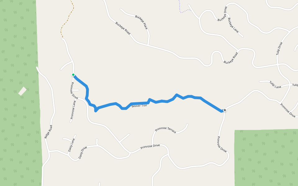 Beaver Trail walking route map in Willits