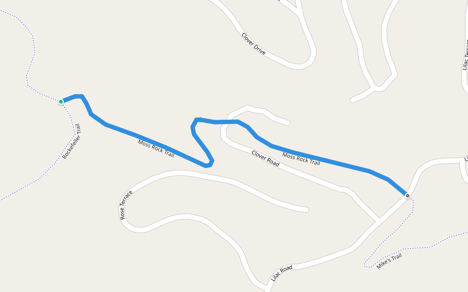 Moss Rock Trail walking route map in Willits