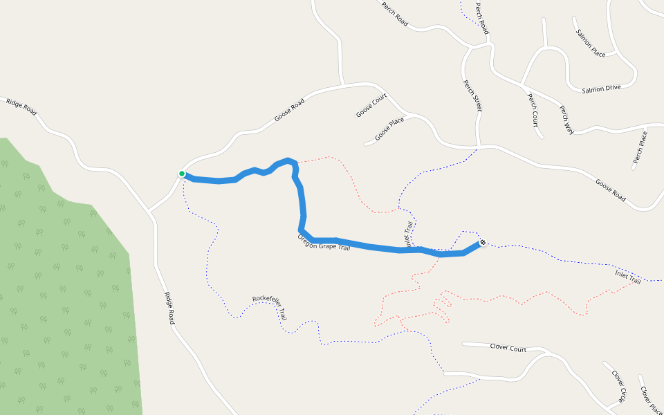 Oregon Grape Trail walking route map in Willits