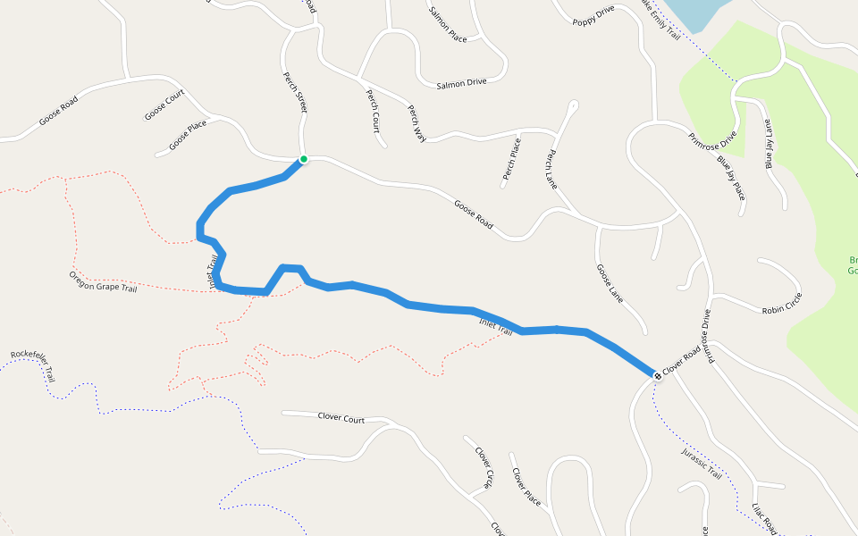 Inlet Trail walking route map in Willits