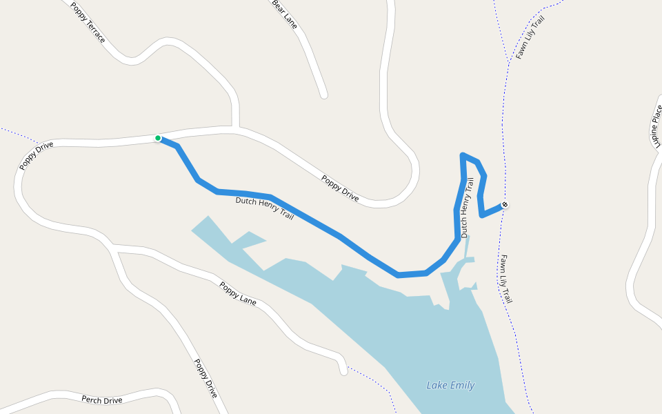 Dutch Henry Trail walking route map in Willits