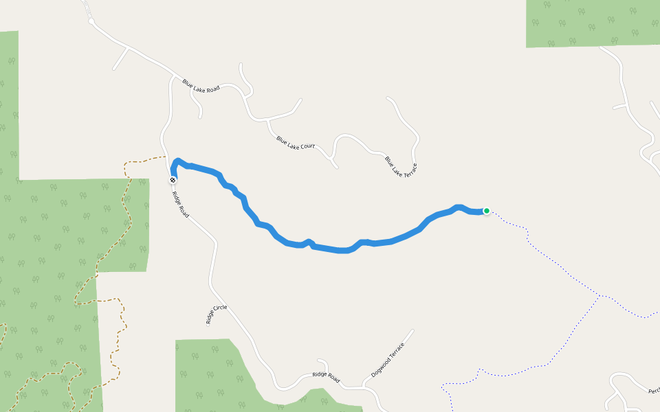 Last Chance Trail walking route map in Willits