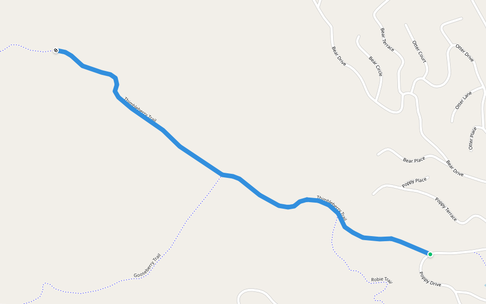 Thimbleberry Trail walking route map in Willits