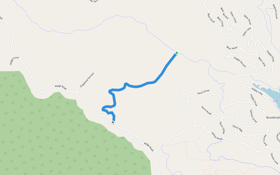 Gooseberry Trail walking route map in Willits