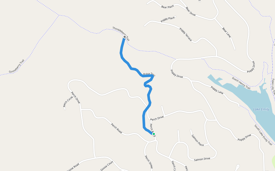 Robie Trail walking route map in Willits