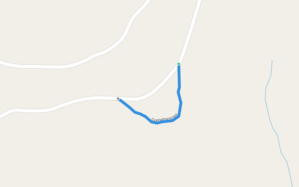 Cyainamurionga walking route map in Muyaga