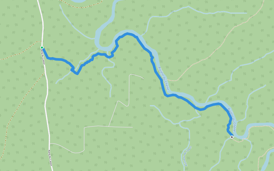 Sentier Trois Fouches walking route map in Saint-Édouard-de-Lotbinière