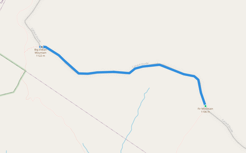 Big Indian - Fir Herd Path walking route map in Big Indian
