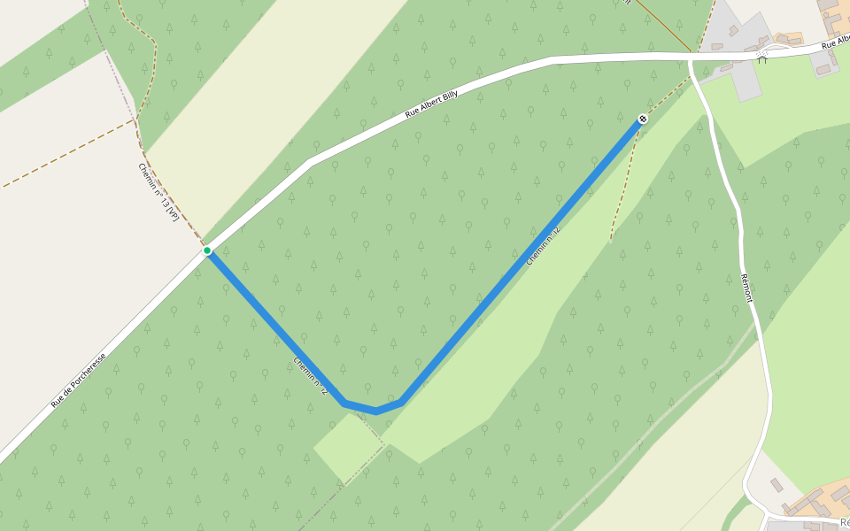 Chemin n° i2 walking route map in Hamois