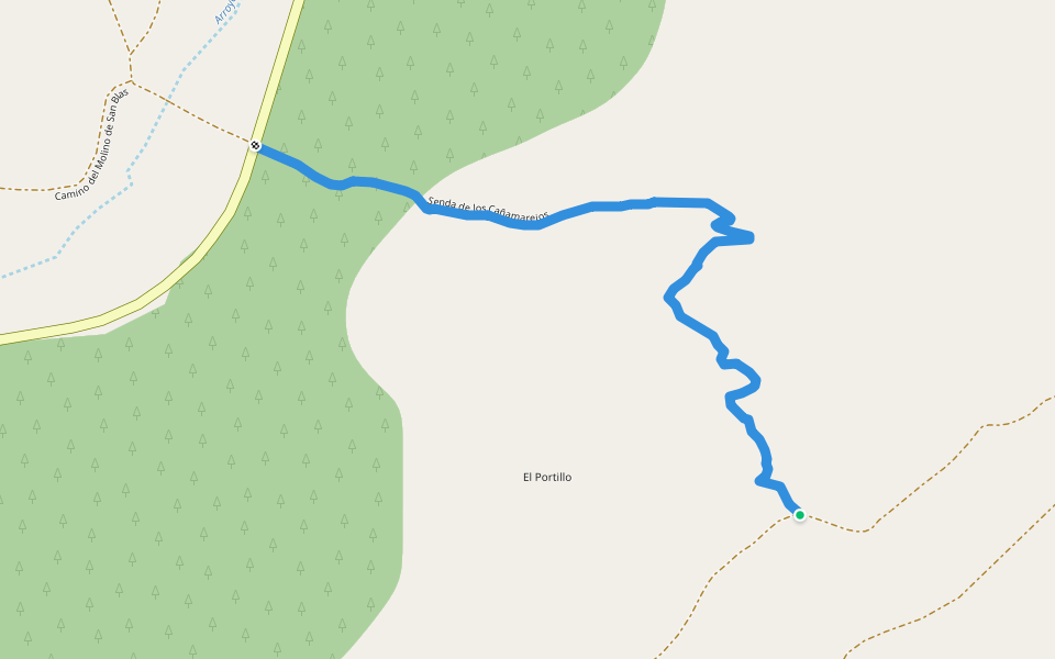 Senda de los Cañamarejos walking route map in Pastrana