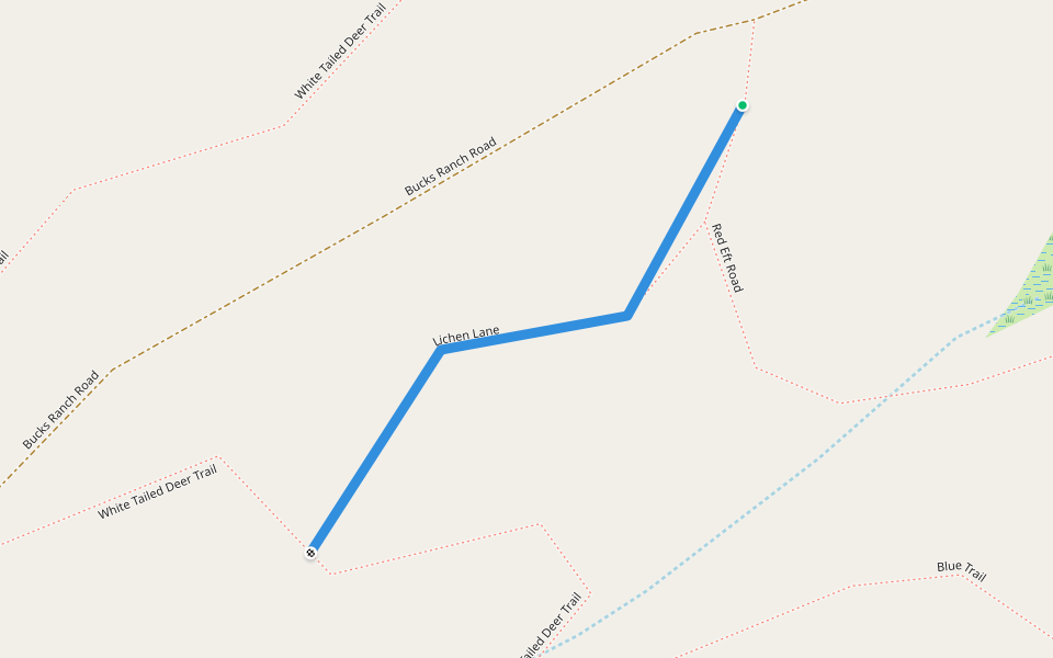 Lichen Lane walking route map in Feura Bush