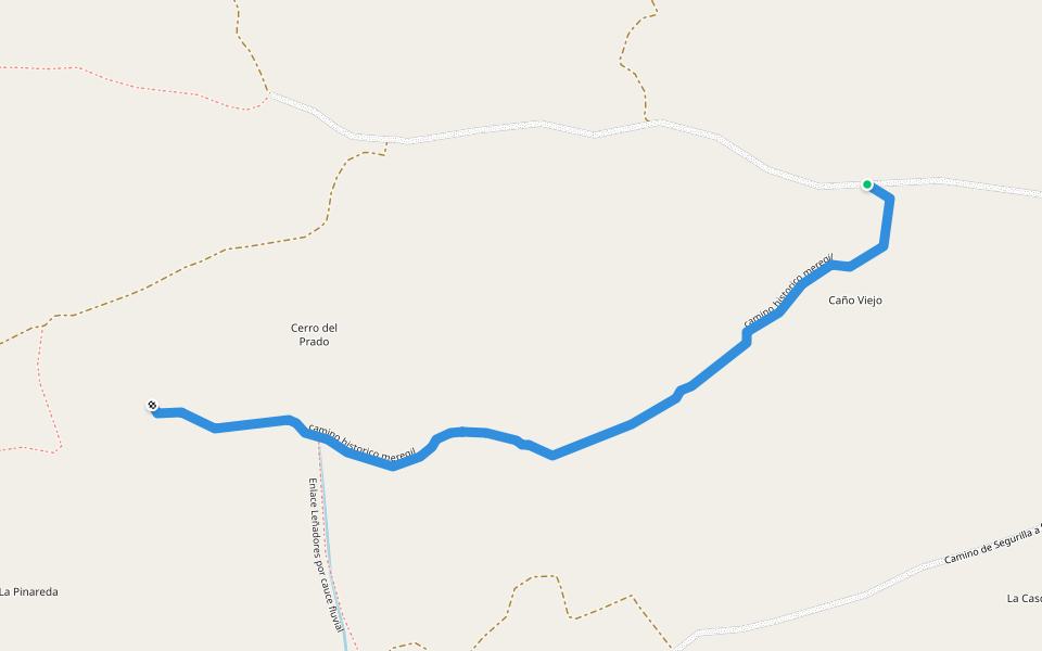 camino historico meregil walking route map in Cervera de los Montes