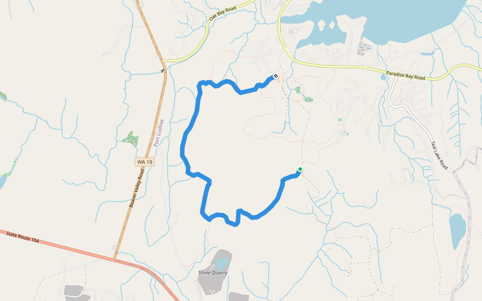 Timberton Loop walking route map in Port Ludlow