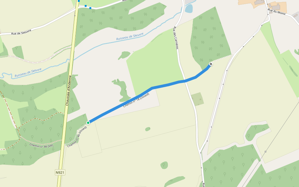 chemin n° 18 walking route map in Hamois