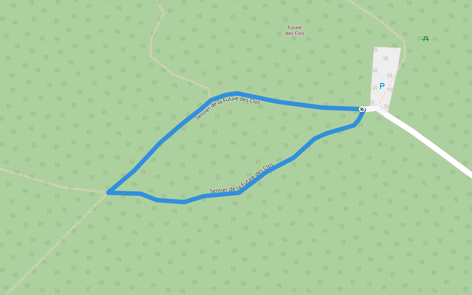 Sentier de la Futaie des Clos walking route map in Saint-Pierre-du-Lorouër