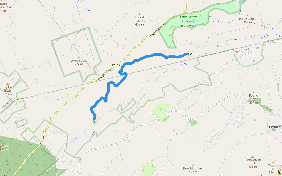 Log Sled ATV Trail (Easy) walking route map in Biglerville