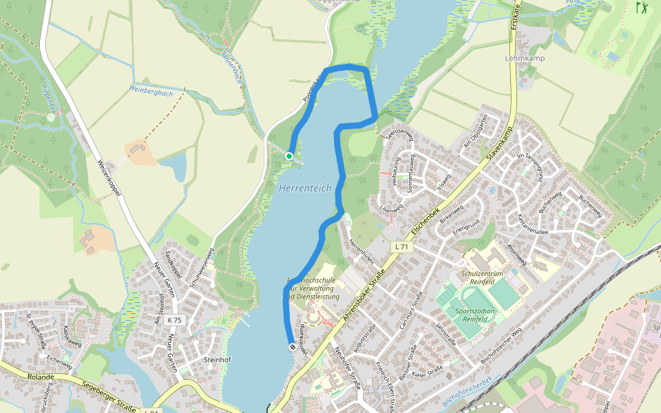 Herrenteich-Wanderweg walking route map in Reinfeld