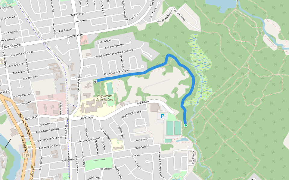 approximation walking route map in Saint-Jérôme