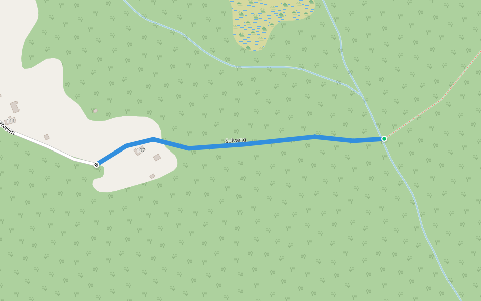 Solvang walking route map in Sollia