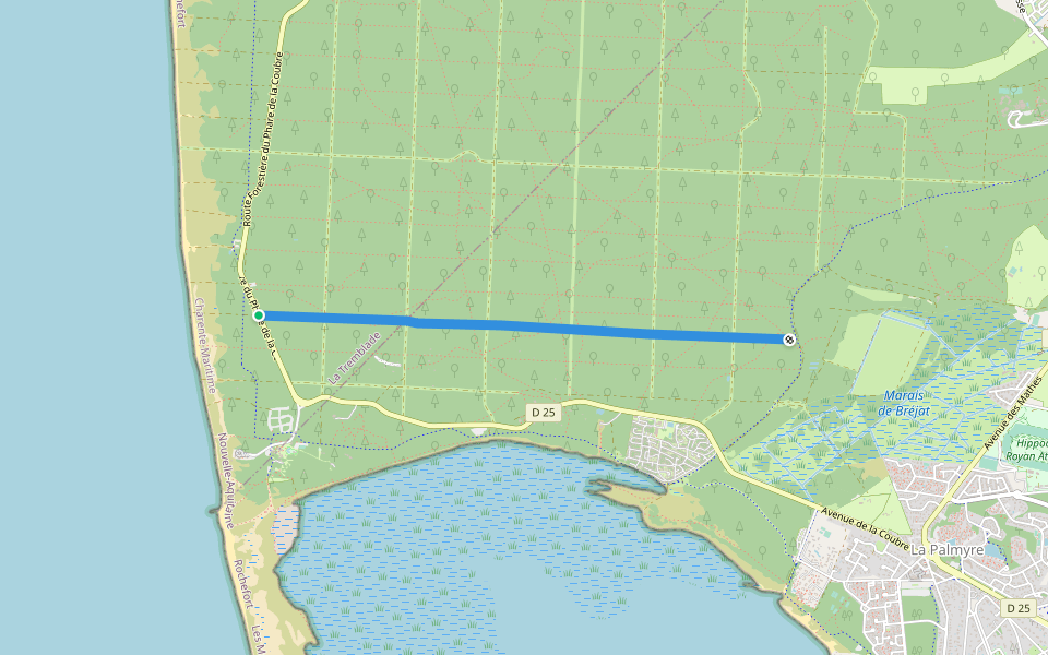 Ligne 48 walking route map in La Tremblade