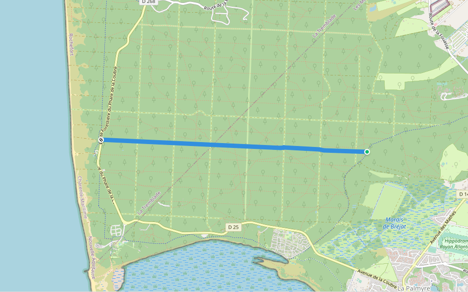 Ligne 45 walking route map in Les Mathes