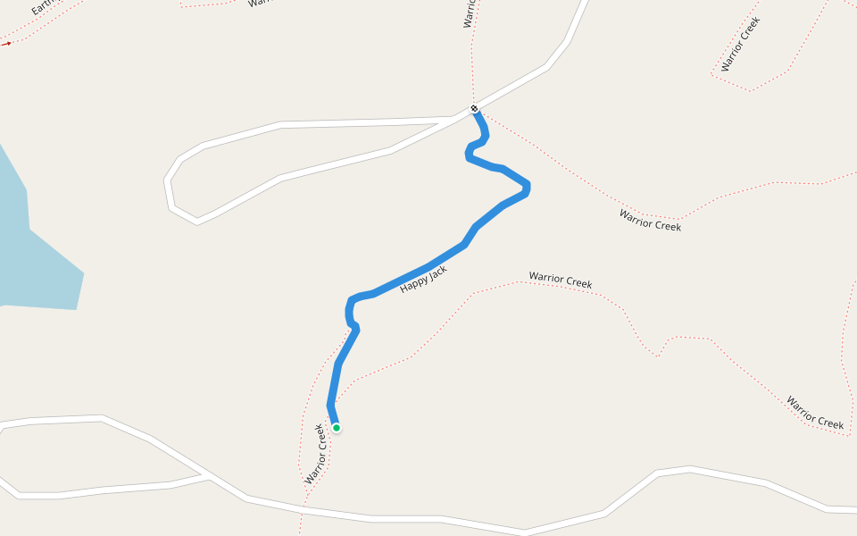 Happy Jack walking route map in Boomer