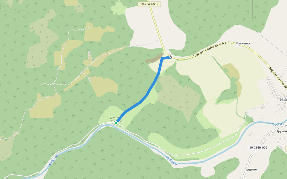 дорога заросла walking route map in Kharchikha