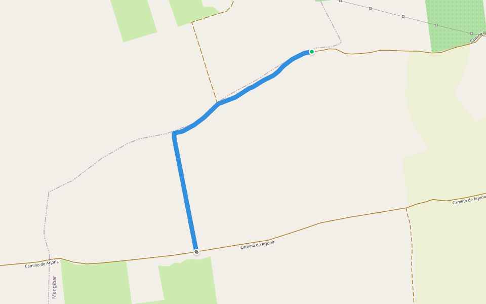 Camino Los Lirios walking route map in Cazalilla