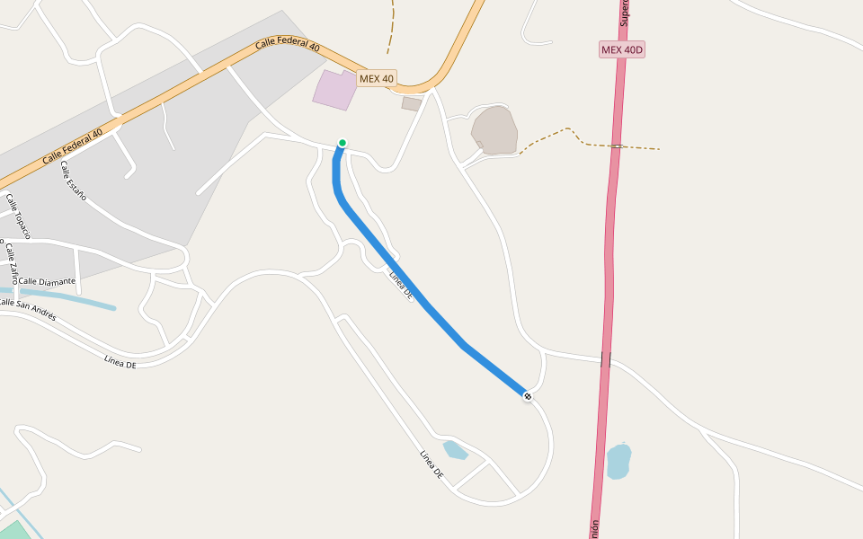 Línea DE walking route map in El Salto