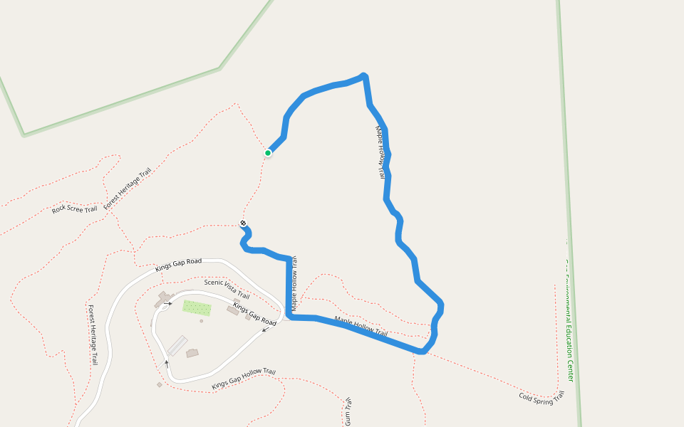 Maple Hollow Trail walking route map in Carlisle
