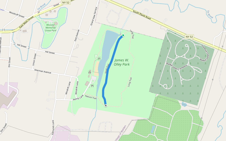 Short Trail walking route map in Walden