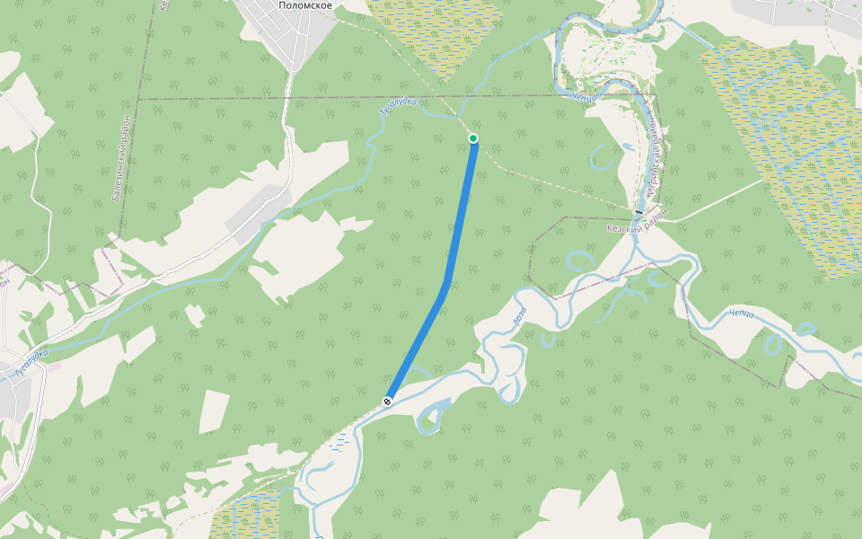 УЖД Поломского торфопредприятия walking route map in Kulemino