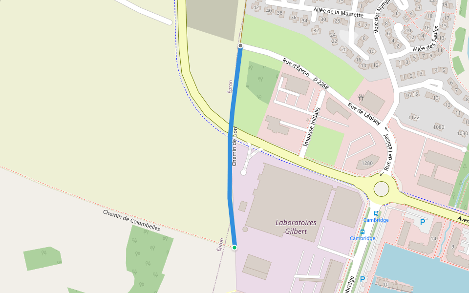 Chemin de Lion walking route map in Hérouville-Saint-Clair