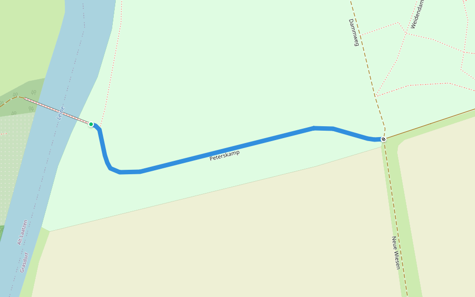 Peterskamp walking route map in Laatzen