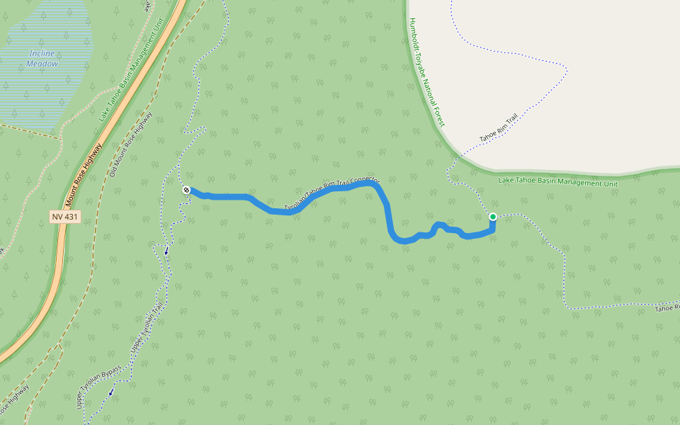 Tyrolian/Tahoe Rim Trail Connector walking route map in New Washoe City