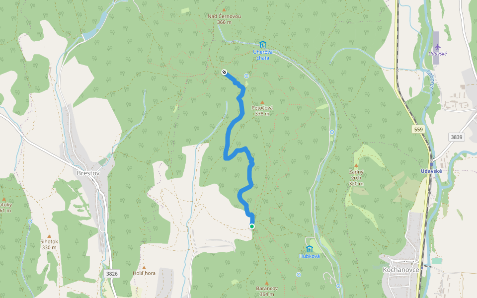 Západný trail walking route map in Humenné