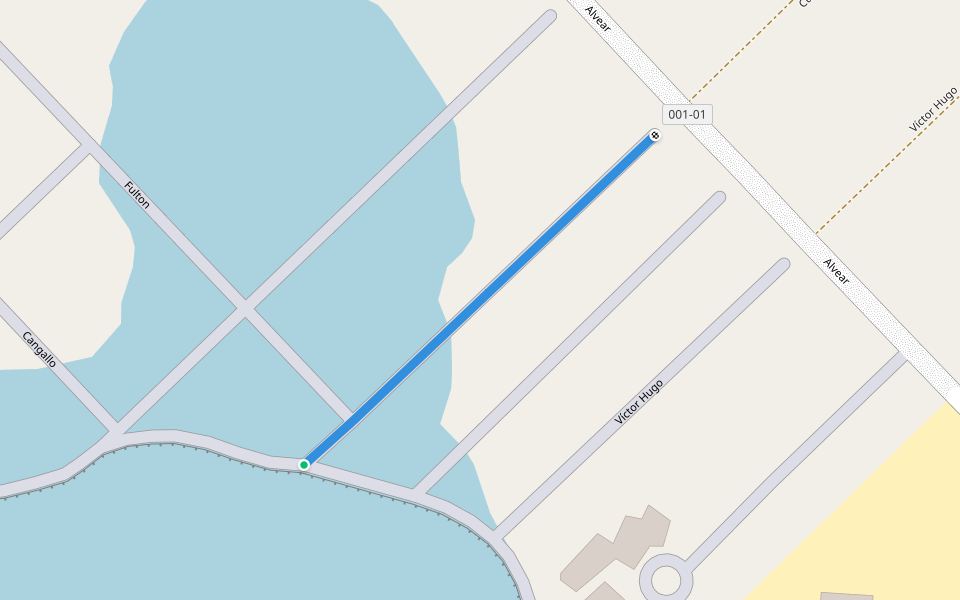 Curié walking route map in Villa Epecuén