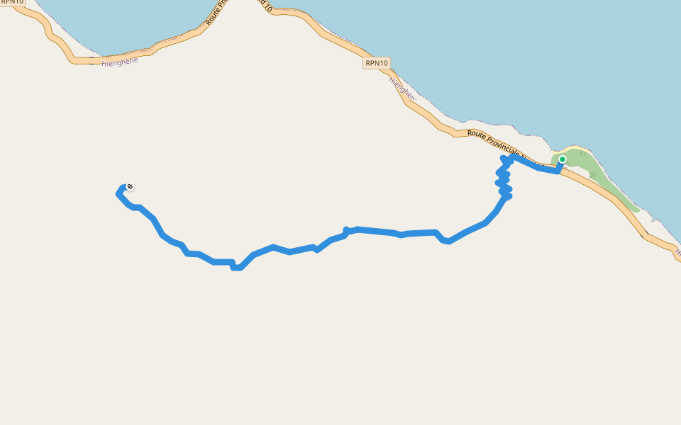 Les roches de la Ouaième walking route map in Sarramea