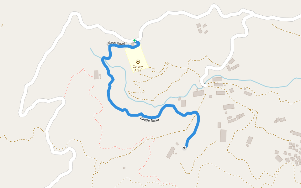 Village Road walking route map in Madulsima