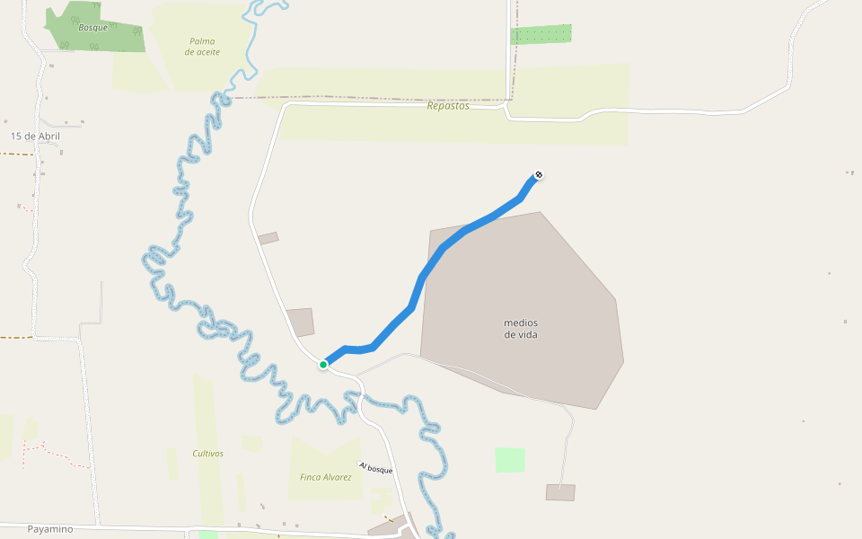 A la catarata walking route map in Estrella Yacu