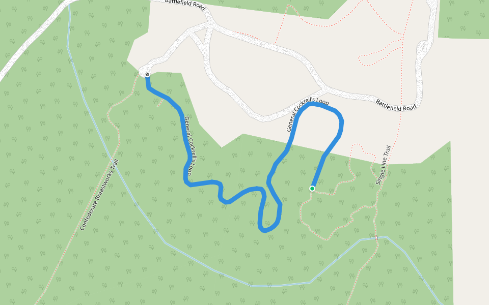 General Cockrell's Loop walking route map in Bay Minette