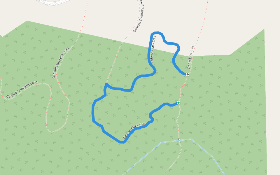 Colonel Black Trail walking route map in Bay Minette