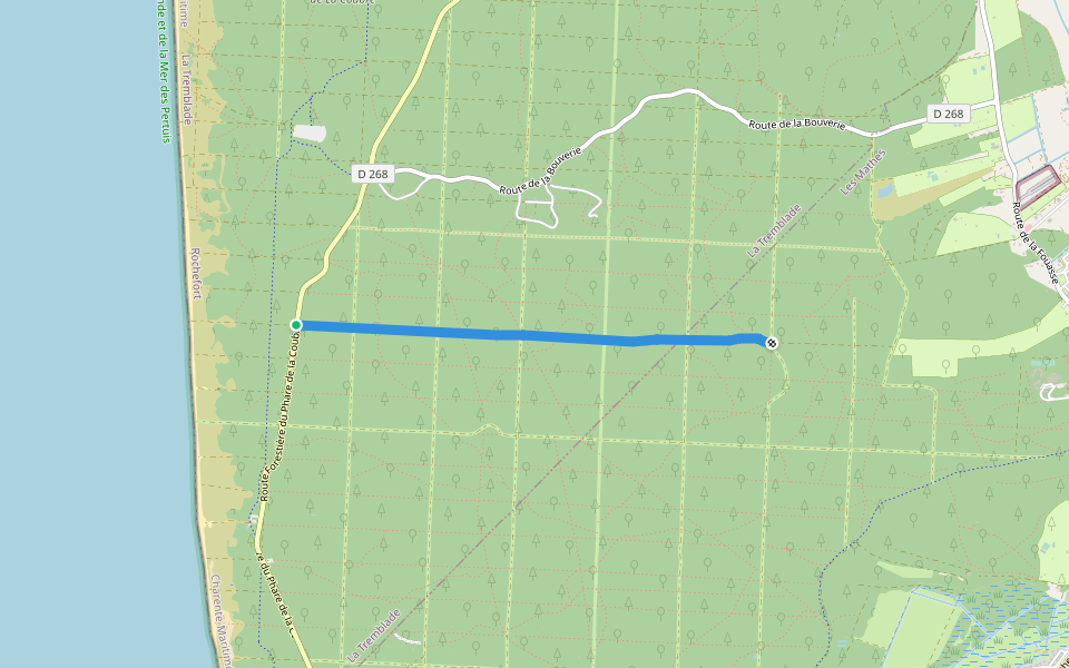 Ligne 40 walking route map in La Tremblade