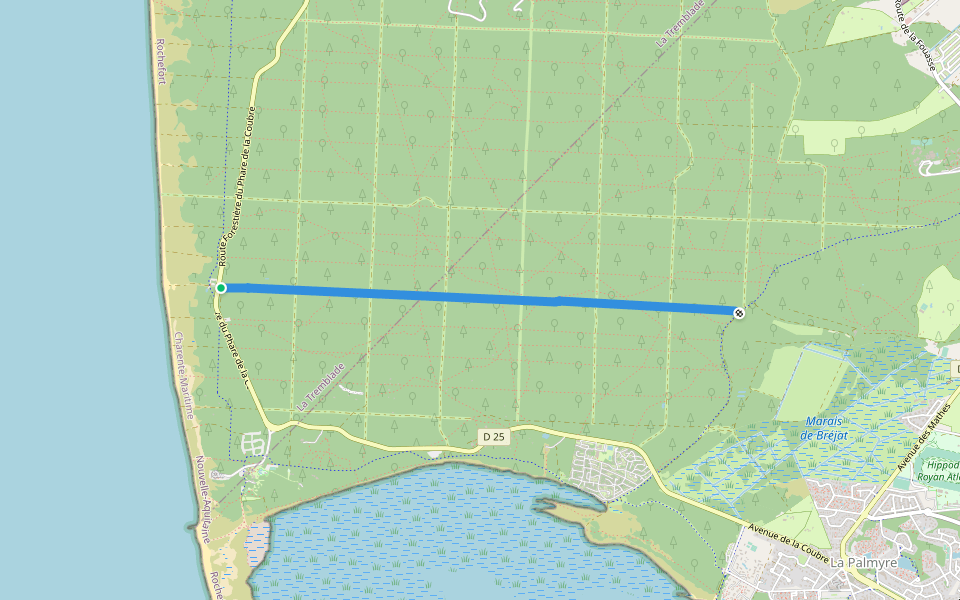 Ligne 46 walking route map in La Tremblade