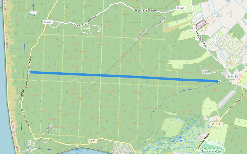 Ligne 42 walking route map in Les Mathes