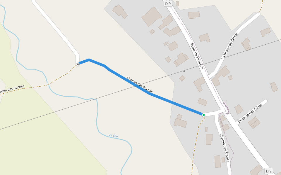 Chemin des Ruches walking route map in Os-Marsillon